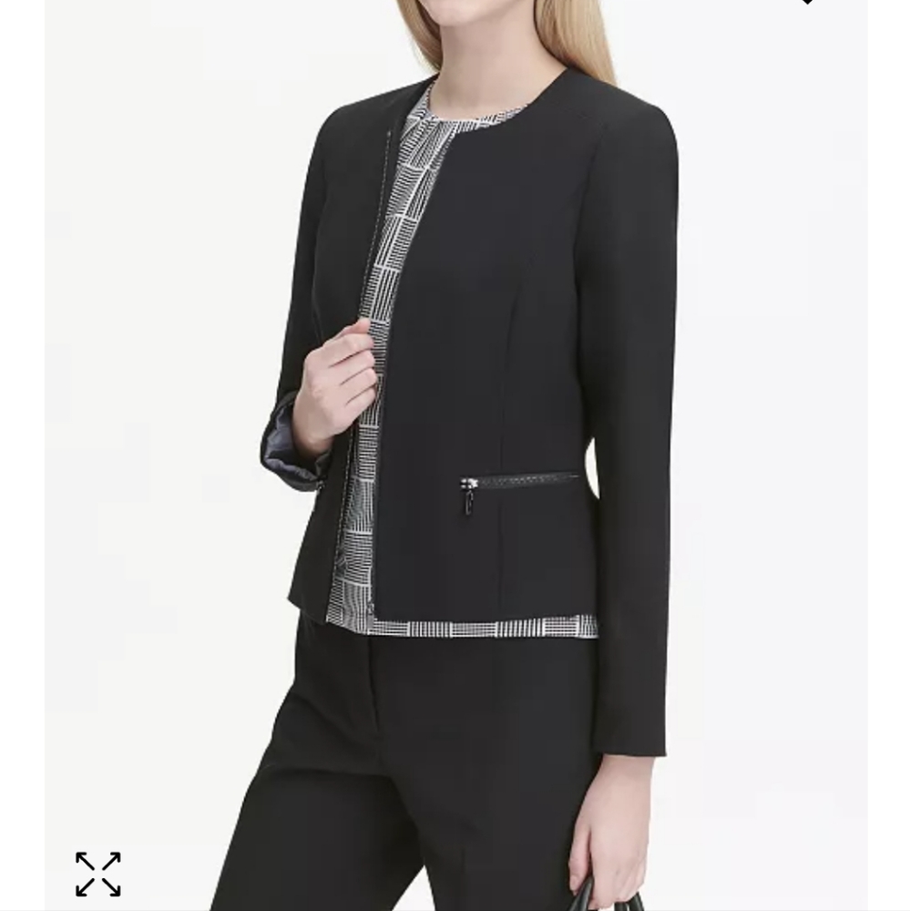 Calvin Klein Collarless Zip Blazer sz 16